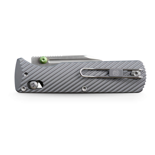 Vosteed Vombat A4101 - 2.92" M390 Satin Bowie Blade, Grey Aluminium Handle
