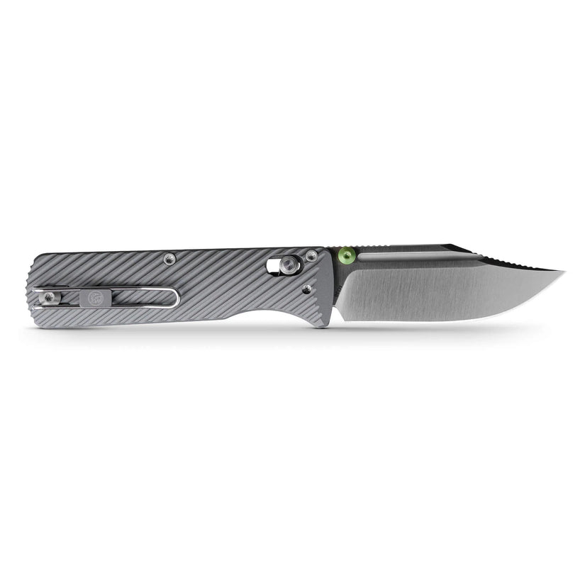 Vosteed Vombat A4101 - 2.92" M390 Satin Bowie Blade, Grey Aluminium Handle