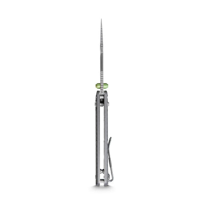 Vosteed Vombat A4101 - 2.92" M390 Satin Bowie Blade, Grey Aluminium Handle