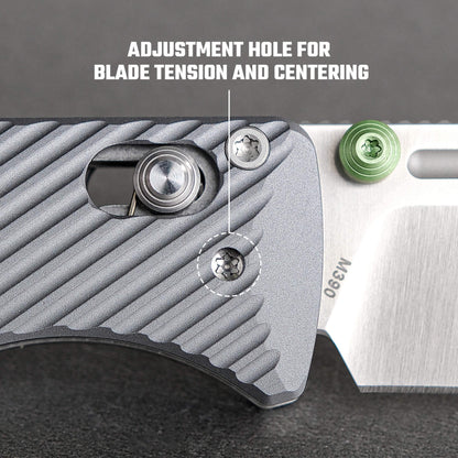 Vosteed Vombat A4101 - 2.92" M390 Satin Bowie Blade, Grey Aluminium Handle