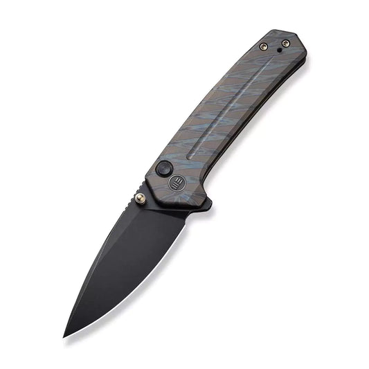 WE Knife Culex WE21026B-7 - CPM-20CV Black Stonewash, Tiger Flame Titanium Handle