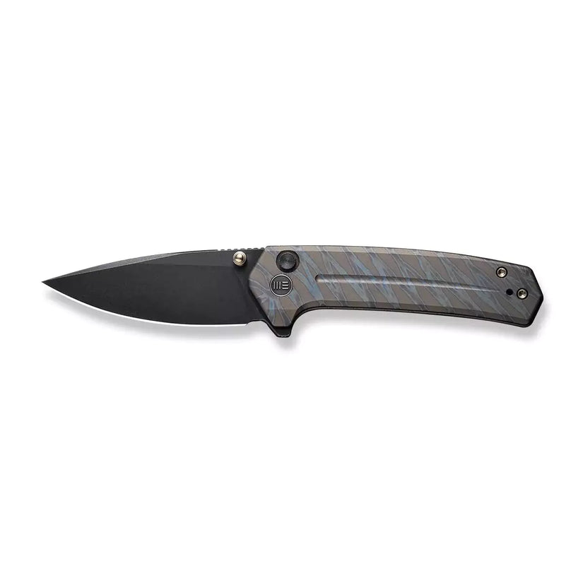 WE Knife Culex WE21026B-7 - CPM-20CV Black Stonewash, Tiger Flame Titanium Handle