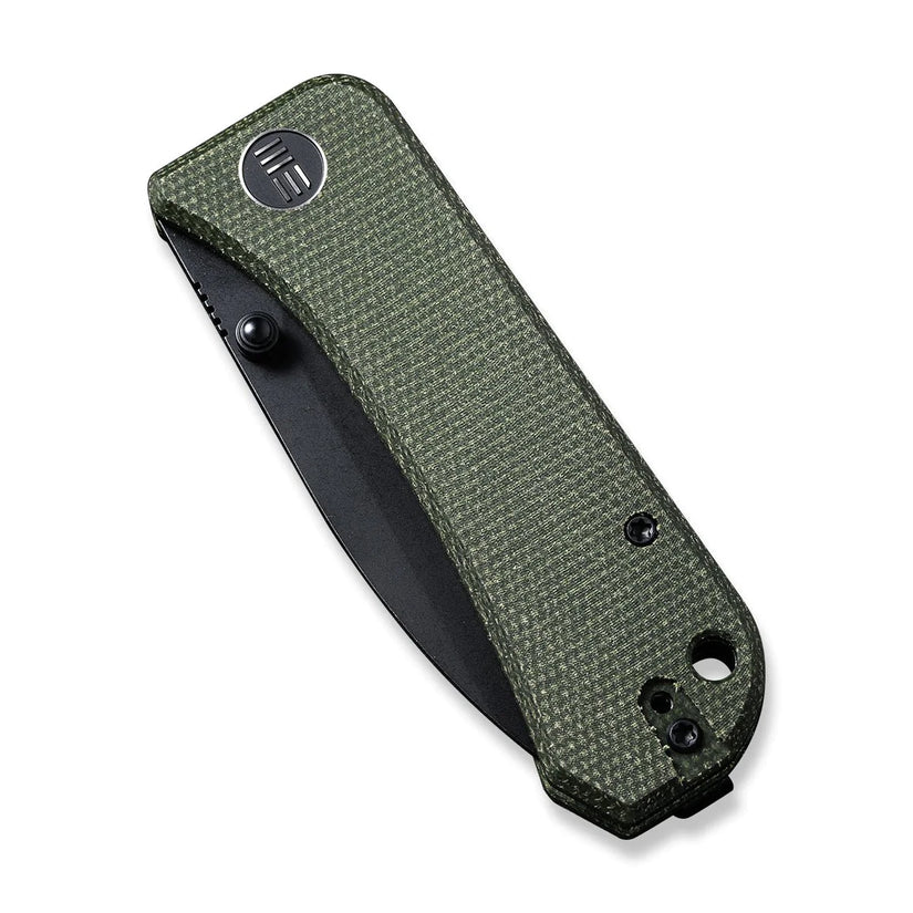 WE Knife Co. Banter Green Micarta 2004J - 2.9" Black Stonewashed S35VN, Green Micarta