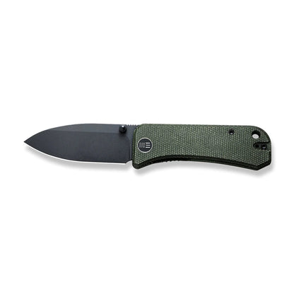 WE Knife Co. Banter Green Micarta 2004J - 2.9" Black Stonewashed S35VN, Green Micarta