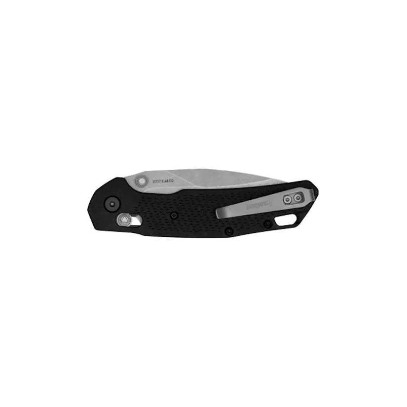 Kershaw Heist - 3.2" D2 Stonewashed Clip Point Blade, Black Glass-Reinforced Nylon Handles - 2037